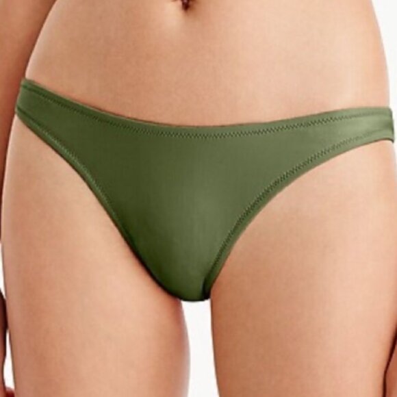 NWT J. Crew Heritage 1989 High-leg Bikini Bottom Cool Cypress Green M - Picture 1 of 10
